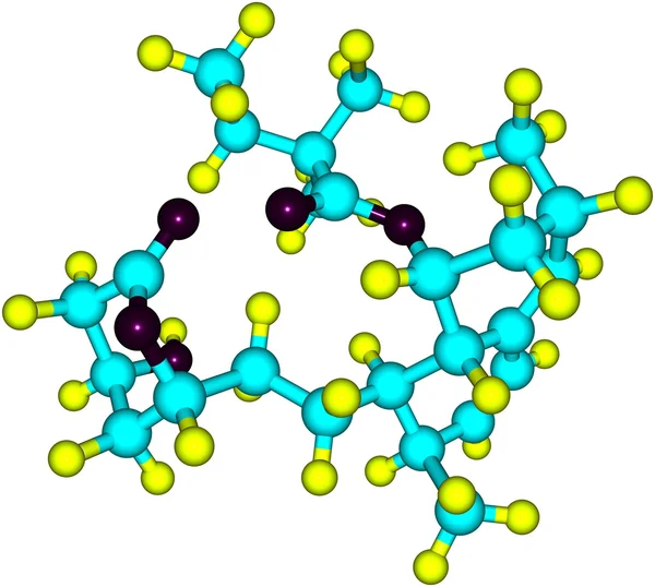 Molekulare Struktur von Simvastatin isoliert auf Weiß — Stockfoto