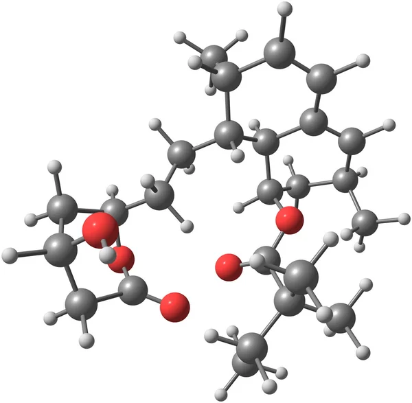 흰색 절연 Simvastatin 분자 구조 — 스톡 사진