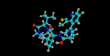 Bromokriptin moleküler yapısı üzerine siyah izole