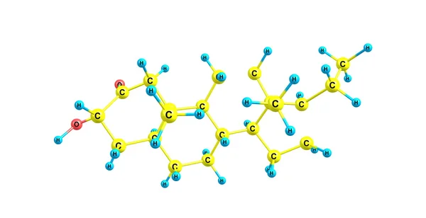 Allopregnanolone moleküler yapısı üzerinde beyaz izole — Stok fotoğraf