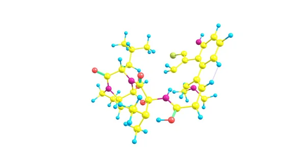 Structure moléculaire de la bromocriptine isolée sur blanc — Photo