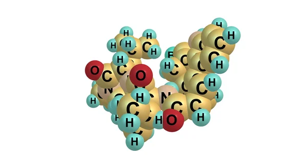 白で隔離ブロモクリプチン分子構造 — ストック写真