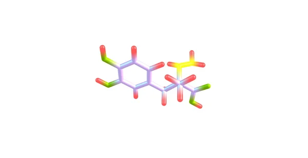 Carbidopa moleküler yapısı üzerinde beyaz izole — Stok fotoğraf