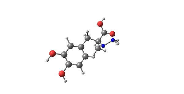 Carbidopa molekylstruktur isolerad på vit — Stockfoto