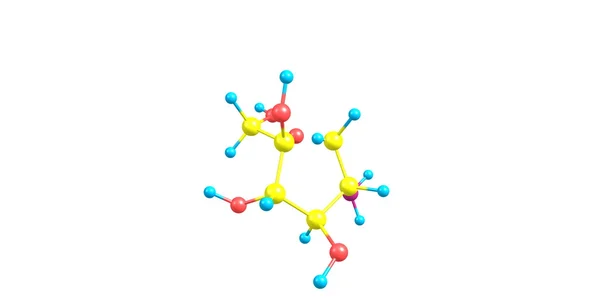 Gucosamin molekulare Struktur auf weißem Hintergrund lizenzfreie Stockbilder