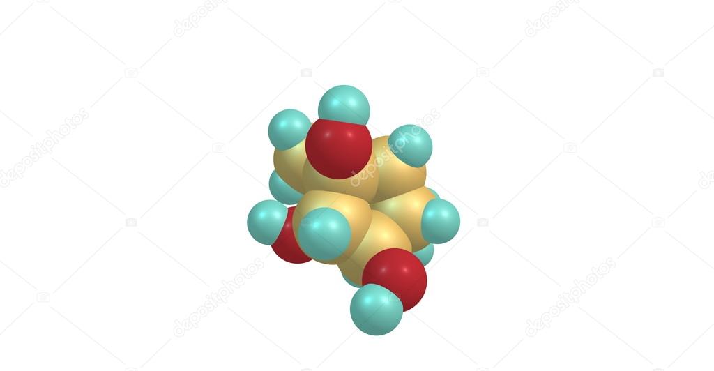 Gucosamine molecular structure on white background