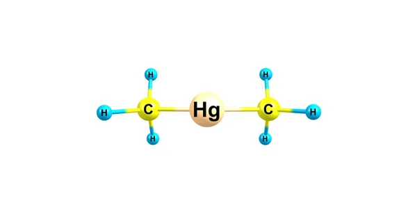 Dimethylmercury molecular structure on white background — Stock Photo, Image