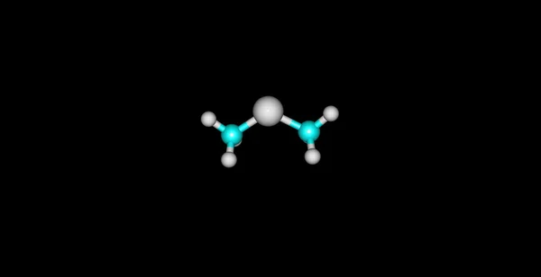 Struktur molekul Dimetilmerkuri pada latar belakang hitam — Stok Foto