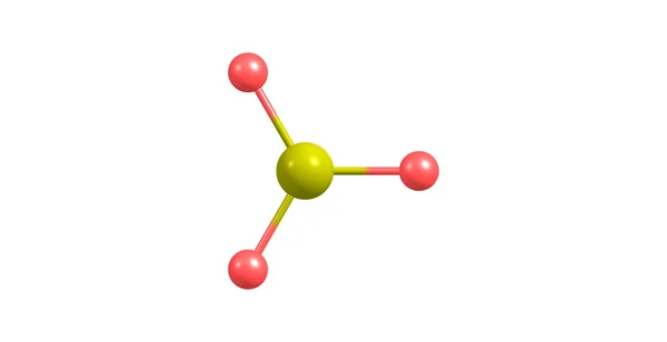 Estrutura molecular do trióxido de enxofre sobre fundo branco — Fotografia de Stock