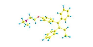 Tamoxifen molecular structure isolated on white clipart