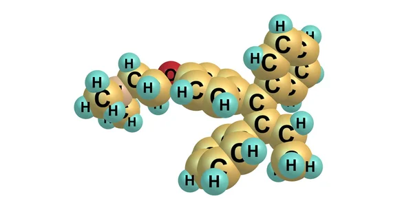 Estrutura molecular do tamoxifeno isolada no branco — Fotografia de Stock