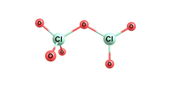 Chloryl perklorat molekül üzerinde beyaz izole — Stok fotoğraf