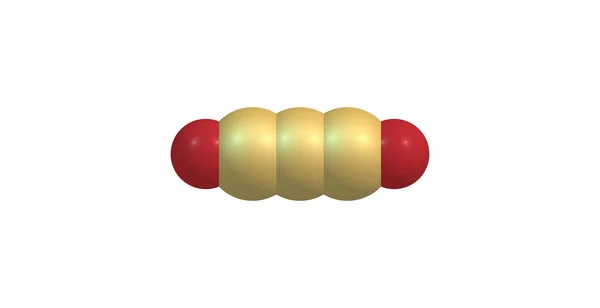 Carbon suboxide molecule isolated on white — Stock Photo, Image