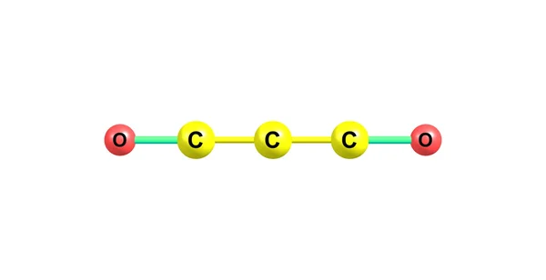 Carbon suboxide molecule isolated on white — Stock Photo, Image