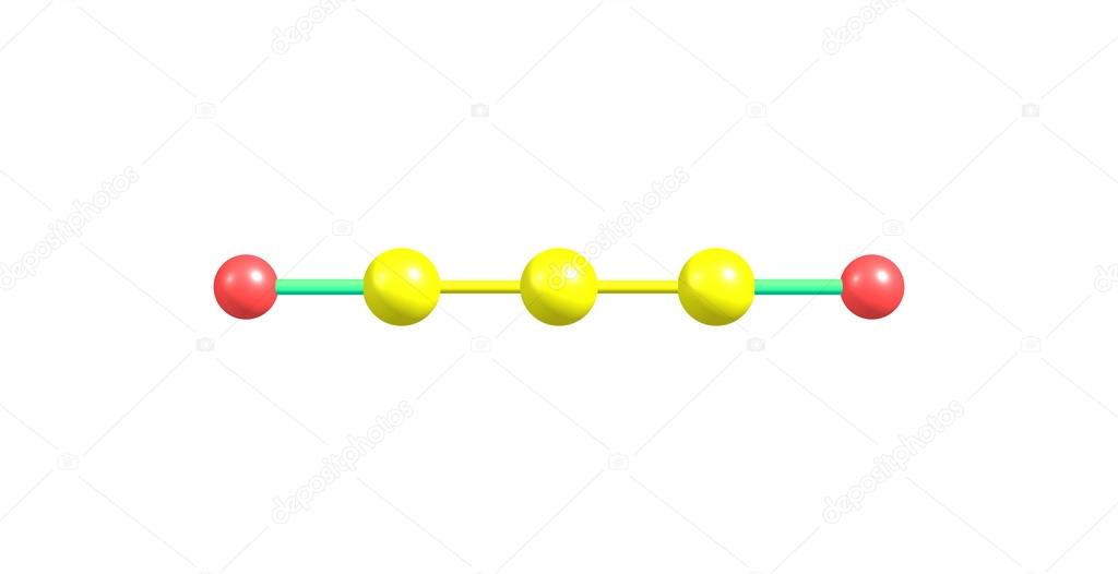 Carbon Suboxide Molecule Isolated On White Stock Photo
