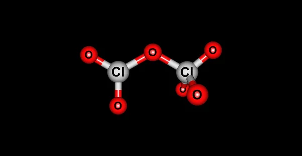 Molécule d'anhydride perchlorique isolée sur noir — Photo