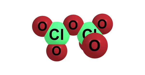 Perchloranhydridmolekyle isoleret på hvidt - Stock-foto