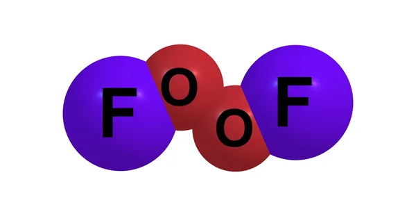 Molécula de difluoruro de dioxígeno aislada en blanco — Foto de Stock