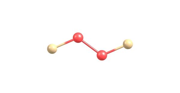 Dioxygen Difluorid molekula izolované na bílém — Stock fotografie