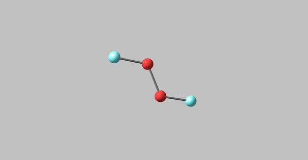 Molécule de difluorure de dioxygène isolée sur gris — Photo