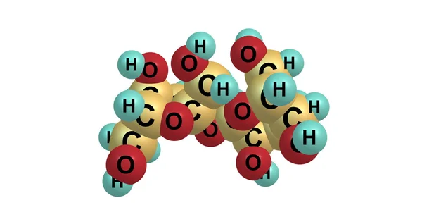 Sackaros molekylstruktur isolerad på vit — Stockfoto