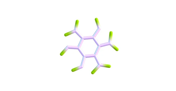 Structure moléculaire de l'anhydride mellitique isolée sur blanc — Photo