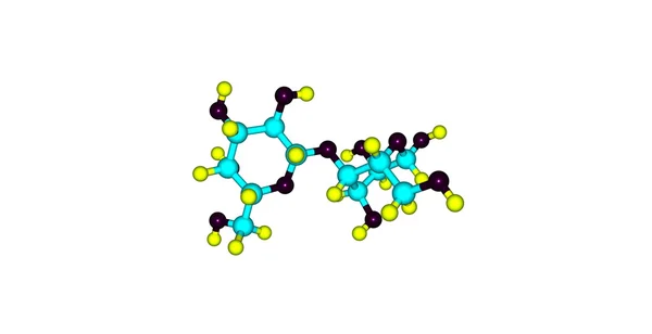 Estrutura molecular da lactose isolada sobre branco — Fotografia de Stock