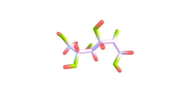 Moleculaire structuur fructose geïsoleerd op wit — Stockfoto
