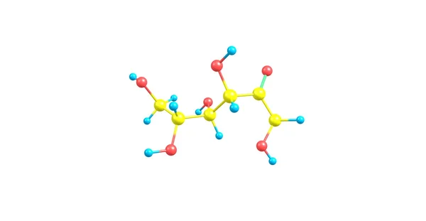 Moleculaire structuur fructose geïsoleerd op wit — Stockfoto