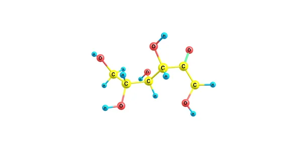 果糖分子结构上白色孤立 — 图库照片