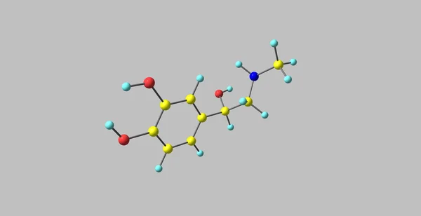 Молекулярна структура адреналіну ізольована на сірому — стокове фото