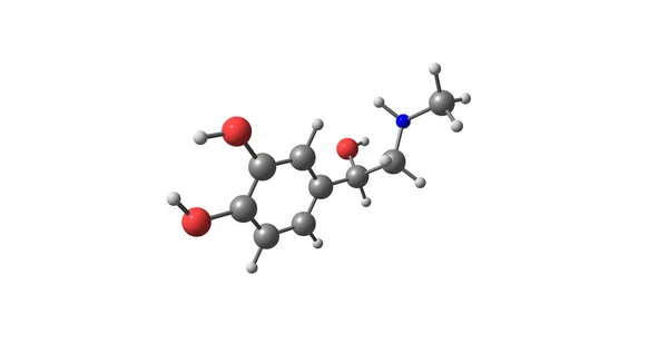 Adrenalin molekulare Struktur isoliert auf weiß — Stockfoto