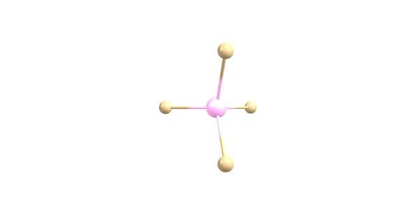Xenon tetrafluorit moleküler yapısı üzerinde beyaz izole — Stok fotoğraf