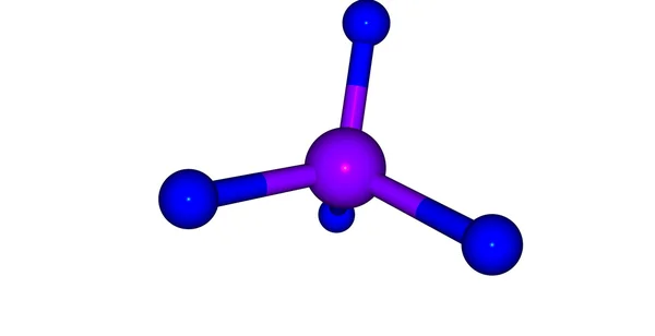 Estructura molecular del tetrafluoruro de xenón aislada en blanco — Foto de Stock