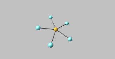 Gri izole Brom pentafluorid moleküler yapısı