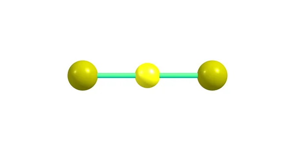 Moleculaire structuur koolstofdisulfide geïsoleerd op wit — Stockfoto