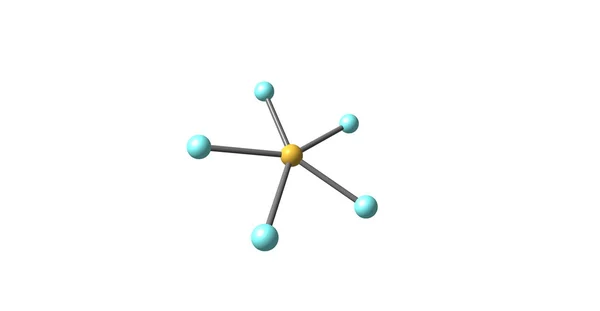 Estrutura molecular do pentafluoreto de bromo isolado no branco — Fotografia de Stock