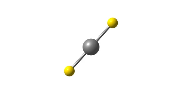 Kohlendisulfid-Molekülstruktur isoliert auf weiß — Stockfoto