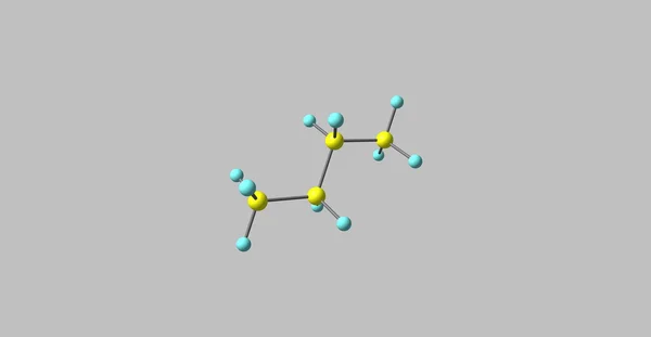 Estructura molecular de butano aislada en gris — Foto de Stock