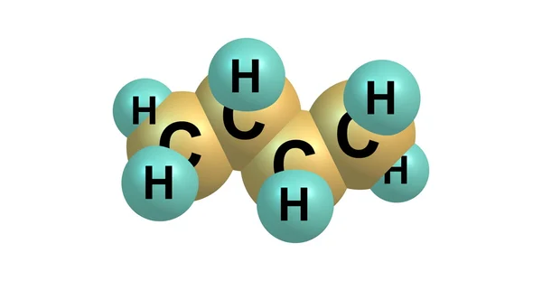 Moleculaire structuur butaan geïsoleerd op wit — Stockfoto