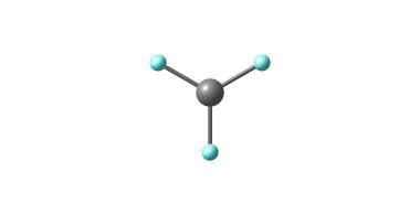 Klor trifluoride moleküler yapısı üzerinde beyaz izole