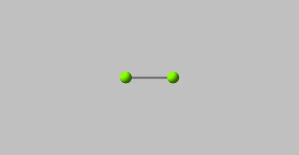 Estructura molecular de cloro aislada en gris —  Fotos de Stock