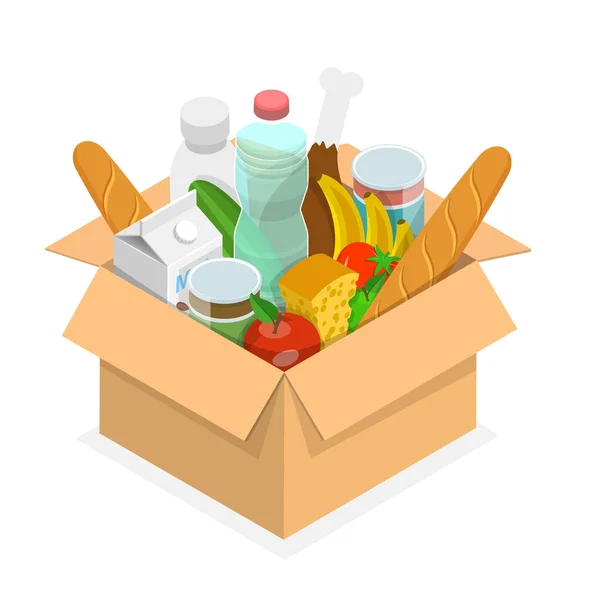 3D Isometric Flat Vector Conceptual Illustration of Food Pantry Icon — 스톡 벡터