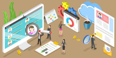 İstemci Profili Veri Analizinin 3B Isometric Düz Vektör Kavramsal İllüstrasyonu