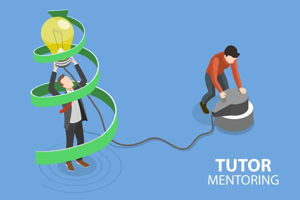 3D Isometric Flat Vector Conceptual Illustration of Tutoring and Mentoring — 스톡 벡터