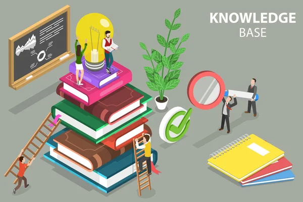 3D Isometric Flat Vector Conceptual Illustration of Knowledge Base — Stockový vektor