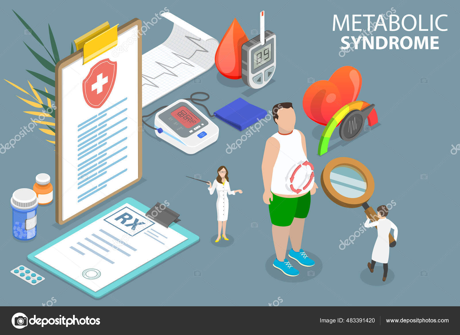 3D Isometric Flat Vector Conceptual Illustration of Metabolic - Main Image