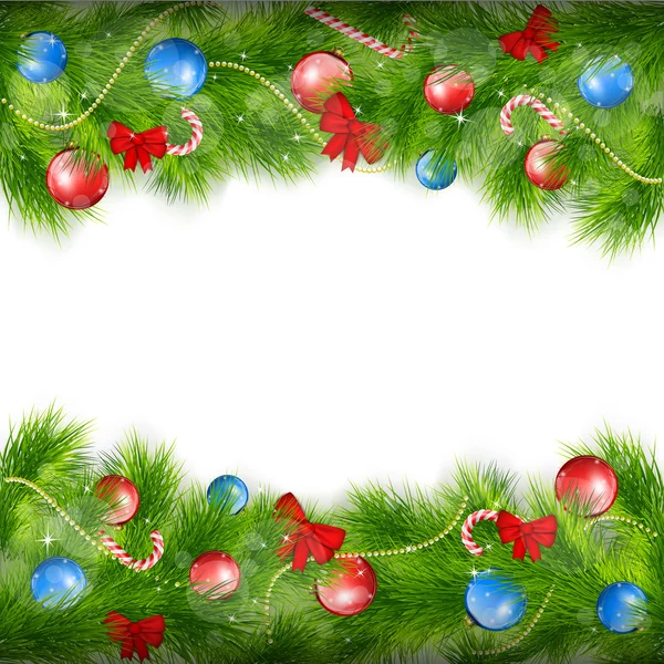 Fond de Noël avec branches de sapin. — Image vectorielle