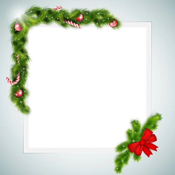 Hoja en blanco de papel con atributos navideños . — Vector de stock