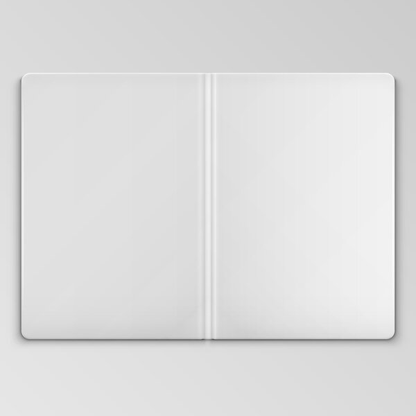 White Open Book Cover Template
